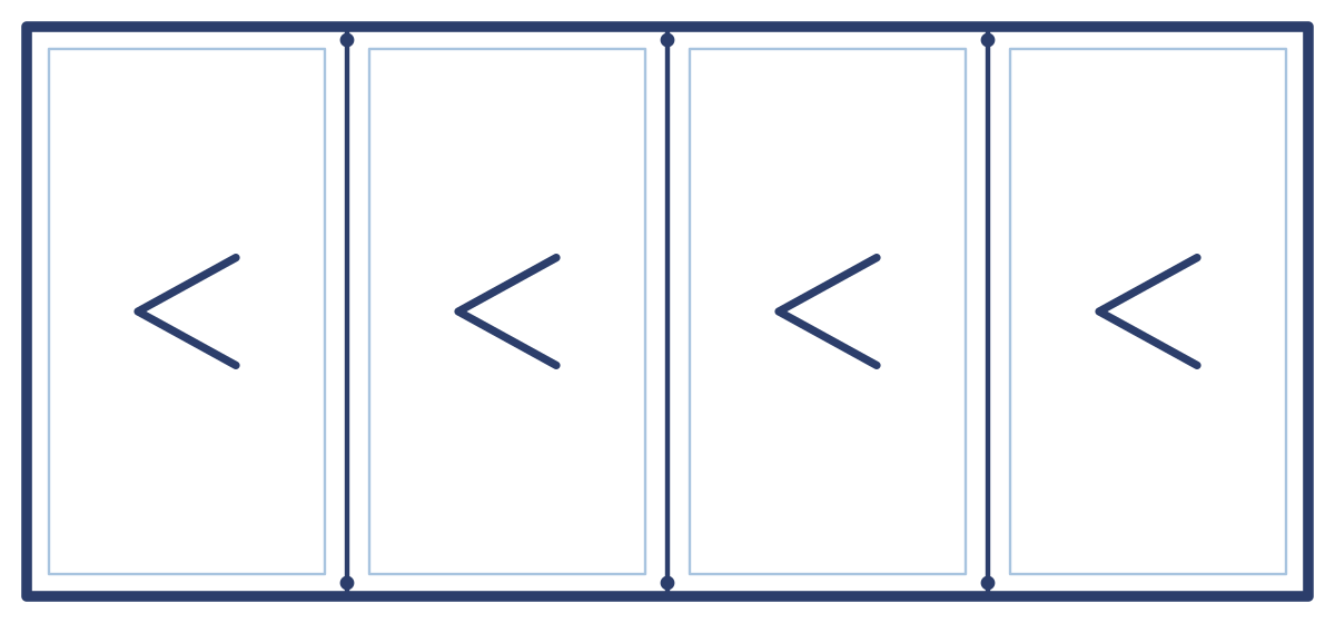 Cortizo aluminium 4-panel bifold door line drawing