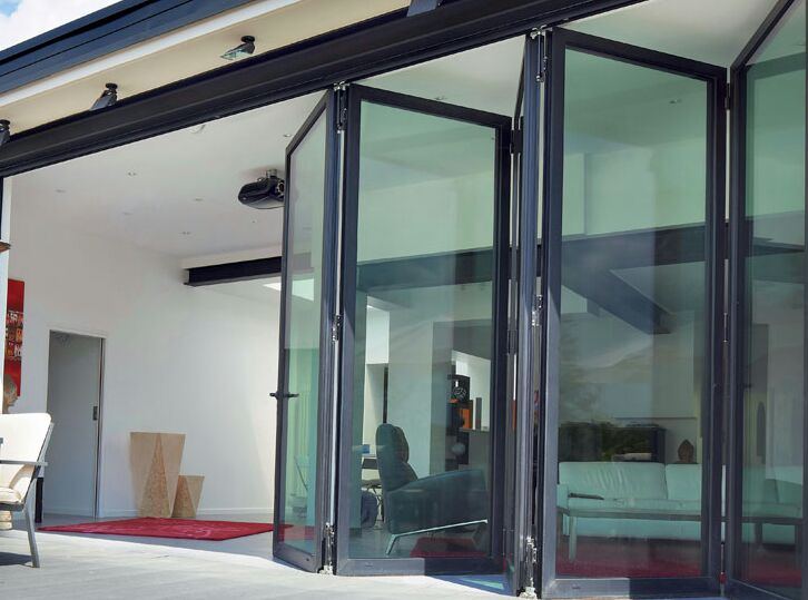 White Cortizo aluminium 3-panel bifold door