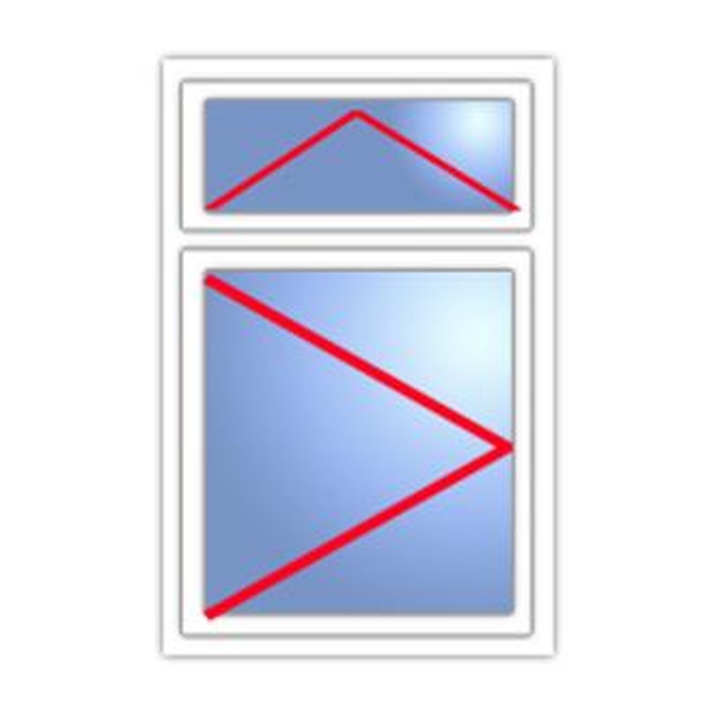 Top Hung Transom over Side Hung (Right Hinge)