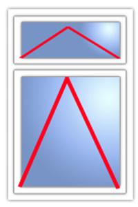 1L TH Transom + TH Main (Tall) uPVC casement window line drawing