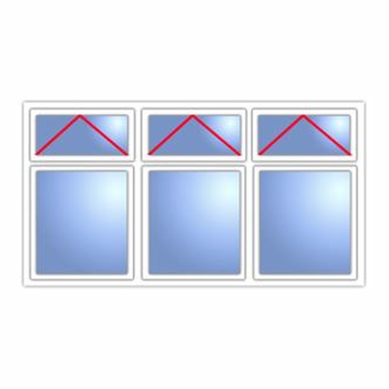3 Pane Top Hung Transoms over Fixed